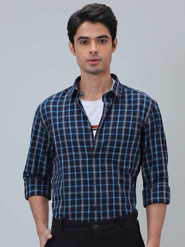 Indian Terrain Men Dark Blue Shirt